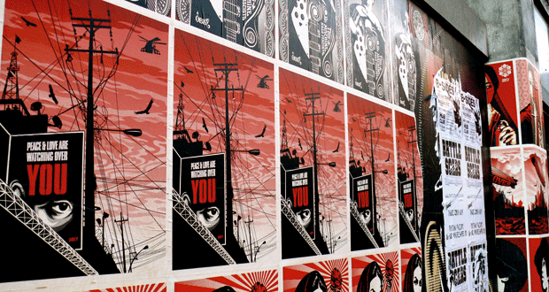 Posters outside the Truman Brewery Posters outside the Truman Brewery