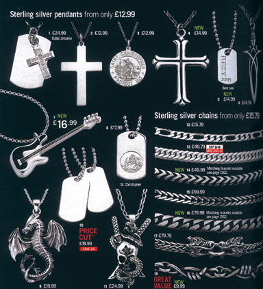 An entire page of the Argos catalogue is devoted to jewellery for Goths