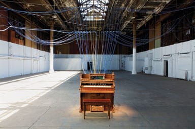 The cast-iron Maritime Building wired up to the organ 