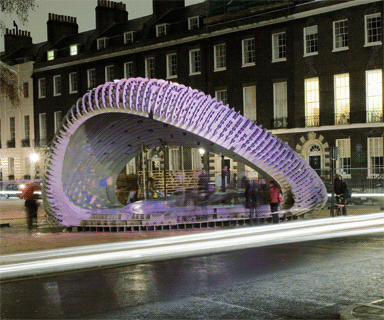 The structure uses panels of Fibre-C, a cladding material The structure uses panels of Fibre-C, a cladding material