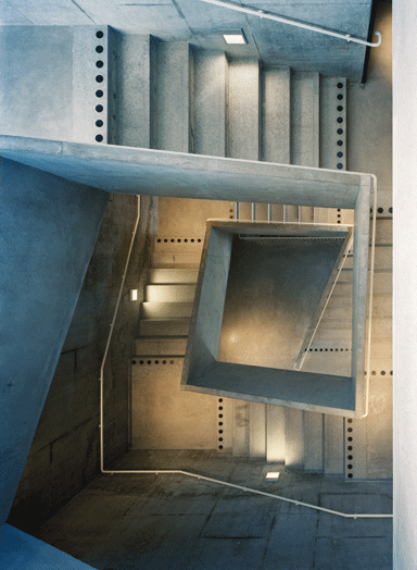 The folding concrete stairwell 