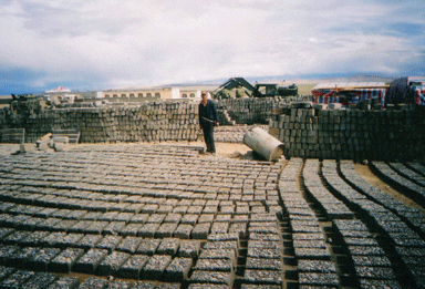 The main construction material was handmade bricks composed of surrounding scree