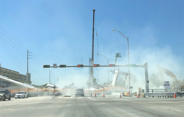 Miami Bridge Collapse 2018, Photo Meghan Fernandez via Twitter