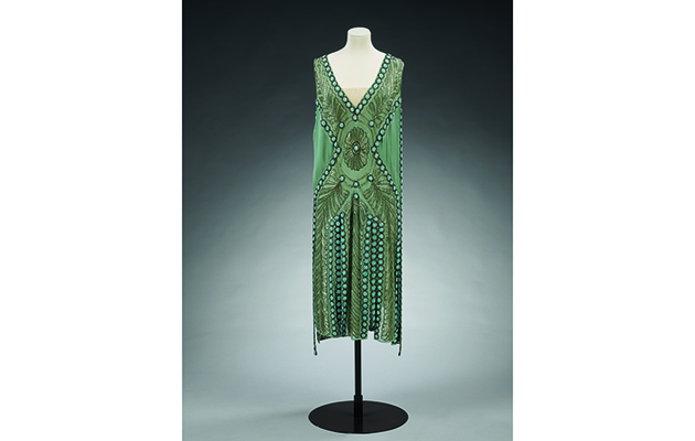 Silk georgette and glass beaded Salambo dress Jeanne Lanvin Paris 1925. Previously owned by Miss Emilie Grigsby. Given by Lord Southborough Victoria and Albert Museum London