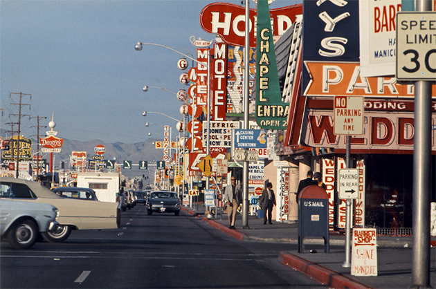 Car view of strip Denise Scott Brown