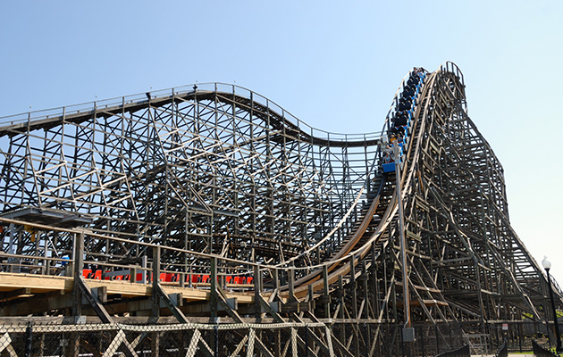 wooden roller coaster