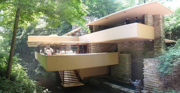 Fallingwater from bridge ONLINE ICON