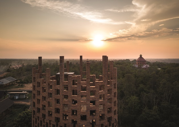 The Elephant Study Centre includes a brick observation tower for visitors ICON