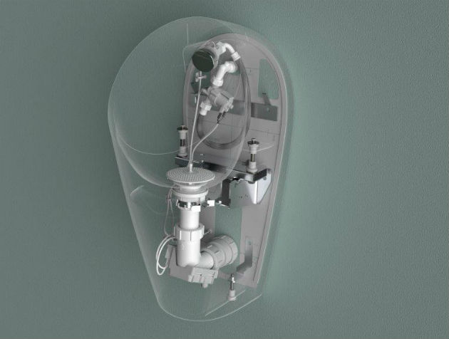 Internal workings of a modern urinal