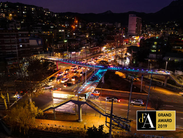The Jahadam pedestrian overpass in Seoul South Korea