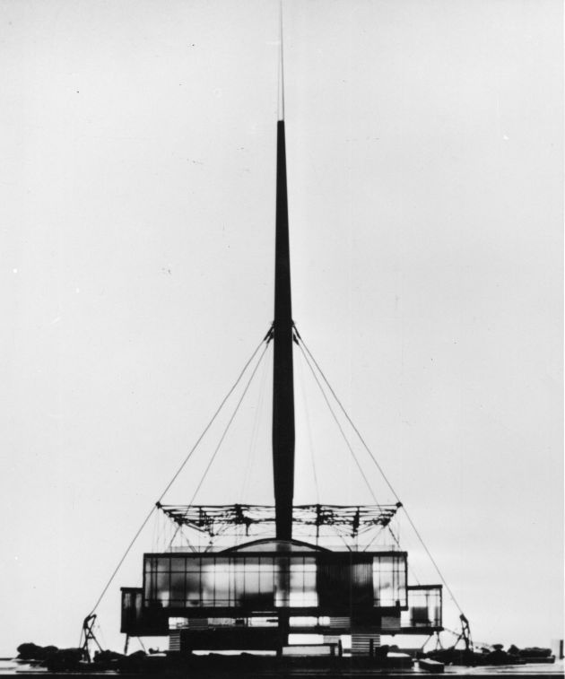Richter's Constructivism-inspired original plan for the pavilion would have seen it supported by an immense, single-column. Image courtesy of MSU Archive Zagreb.