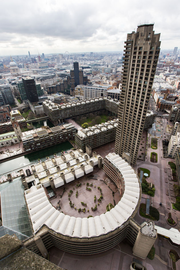 Aerial view of the Barbican Centre. Photo by Sidd Khajuria