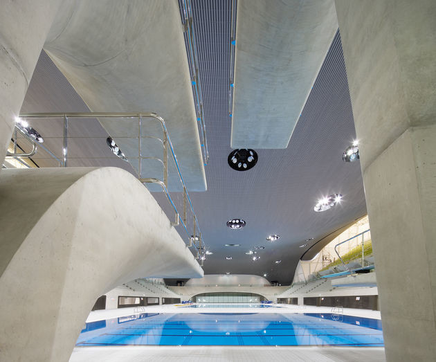 Zaha Hadid’s London Aquatic Centre. Photo by Hufton + Crow