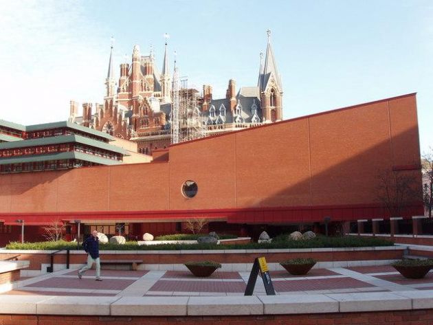 British Library St Pancras. Photo by David Hawgood via Wikimedia