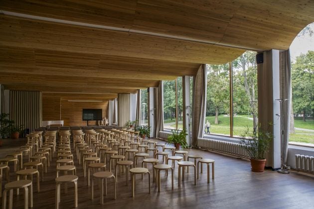 Vyborg Library with furniture all designed by Alvar Aalto. Photo by Ninara via Flickr