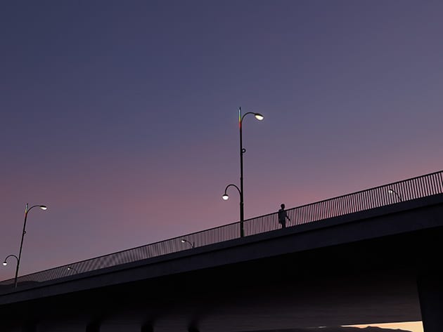 street light at dusk in Los angeles - icon