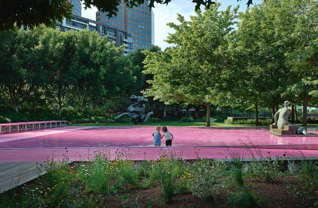 Giant pink paddling pool opens in central Melbourne - ICON Magazine