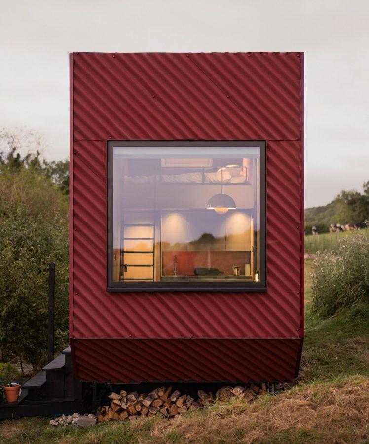 The Bide tiny house holiday home red facade