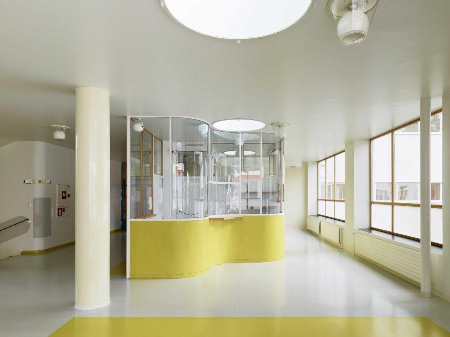 Paimio Sanatorium reception yellow