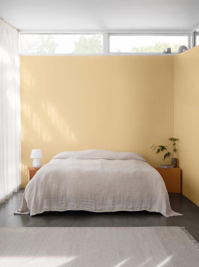 Jotun Cheerful Peach bedroom paint colour