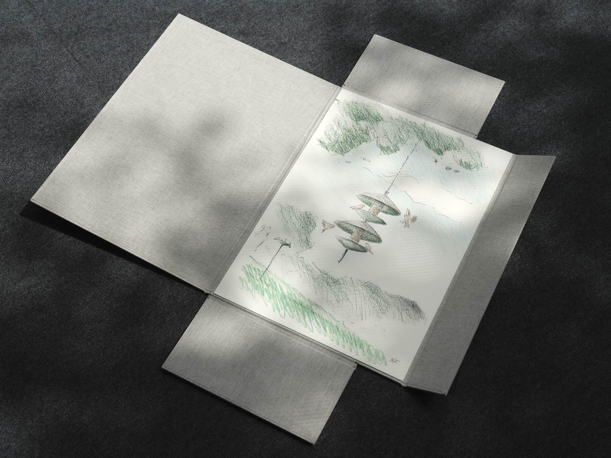 Lord Foster, Drawing of 'For the birds' for Architects for the Birds, 2025